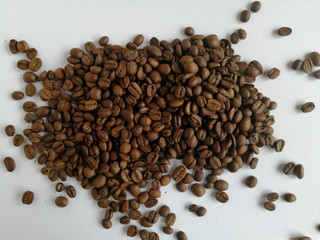 coffee beans on white background