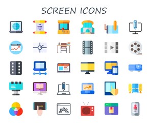 Modern Simple Set of screen Vector flat Icons