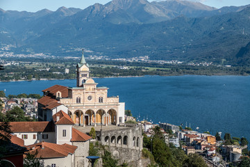 Landscape of Locarno with Sanctuary della Madonna del Sasso