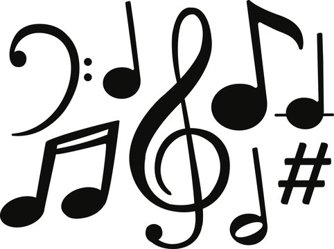 black music notes symbols vector