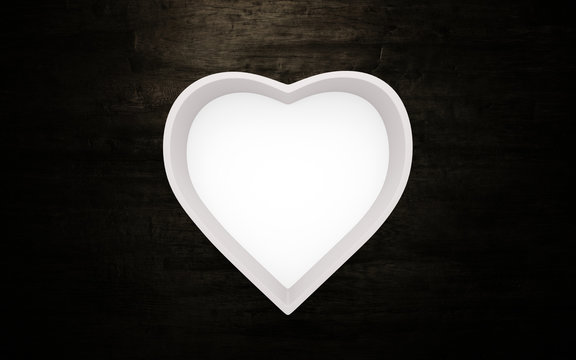 A empty heart shape box. 3d render