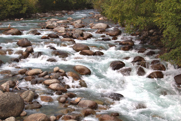 Rushing mountain stream