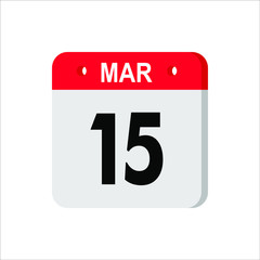 March 15 - Calendar Icon. World Consumer Rights Day and International Day of Action for the Seals three-dimensional rendering 3D illustration. EPS 10