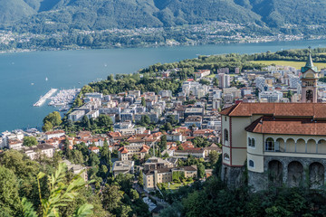 Landscape of Locarno with Sanctuary della Madonna del Sasso