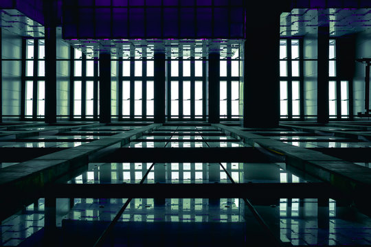 night city view of an airport