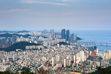 Fototapeta na wymiar Busan city Skyline. Yeongnam province, South Korea.
