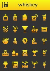 Modern Simple Set of whiskey Vector filled Icons