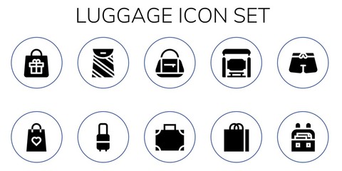 luggage icon set