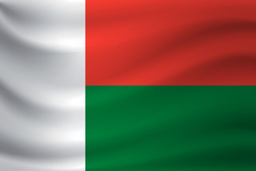 Obraz premium Waving flag of Madagascar. Vector illustration