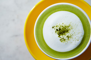 Matcha green tea cafe latte 