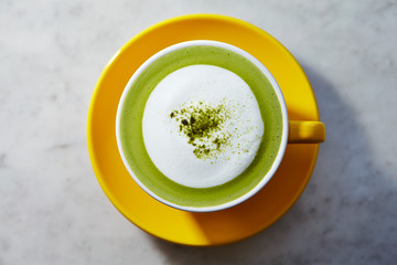 Matcha green tea cafe latte 