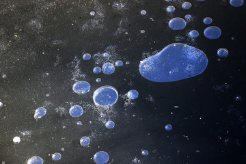  air bubbles under ice abstract coloured