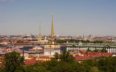Naklejka premium С высоты, дома, центр города, крыши, вид города