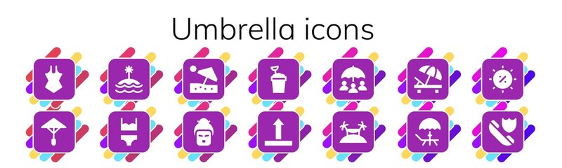 umbrella icon set