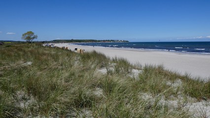 Fototapeta na wymiar Holidays by the sea, on the Baltic Sea coast on the long, sandy beach of Sehlendorf / Blekendorf. Schleswig-Holstein, Germany, Europe