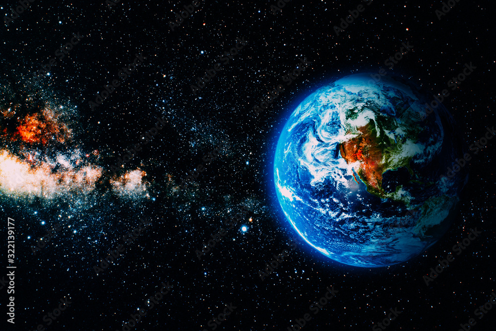 Wall mural view of the earth from the moon.