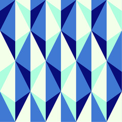 Seamless blue diamond geometric vector pattern. Gift wrapping paper, interior, cloth, fabric or web design.