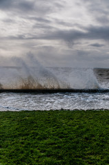 Southend, Essex, UK - 10 february 2020: Storm Ciara Brings high winds and rough seas to Britains coastlines. 