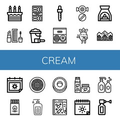 Set of cream icons