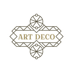 Art deco logo. Vintage label design. Retro badges. Vector image.