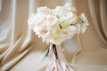 bridal bouquet of white flowers