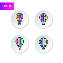 Hot Air Balloon icon template color editable. Air Balloon symbol logo vector sign isolated on white background illustration for graphic and web design.