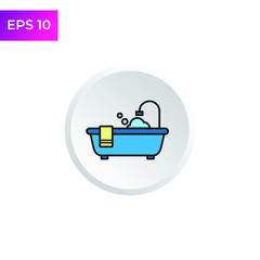 Bathtub icon template color editable. Bathroom symbol logo vector sign isolated on white background illustration for graphic and web design.