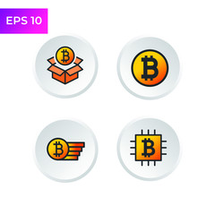 Bitcoin sign icon template color editable. Crypto currency symbol logo vector sign isolated on white background illustration for graphic and web design.
