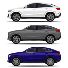 Obraz na płótnie Canvas realistic SUV car. cars set. side view.