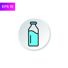 Milk Bottle icon template color editable. Milk Bottle symbol logo vector sign isolated on white background illustration for graphic and web design.