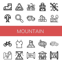 mountain icon set
