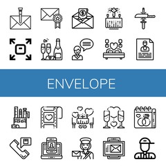 envelope simple icons set