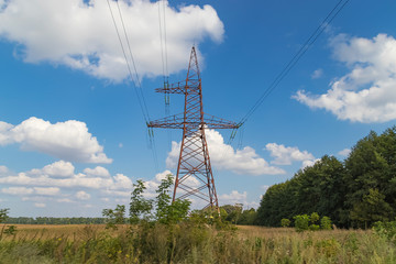 High-voltage power line, steel engineering structure