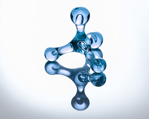 plastic transparent body massager on white with reflection