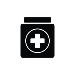 medicine bottle icon pill bottle sign black vector