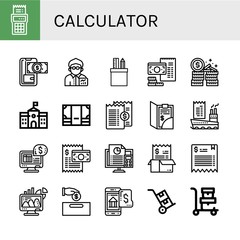 Set of calculator icons