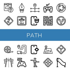 Set of path icons