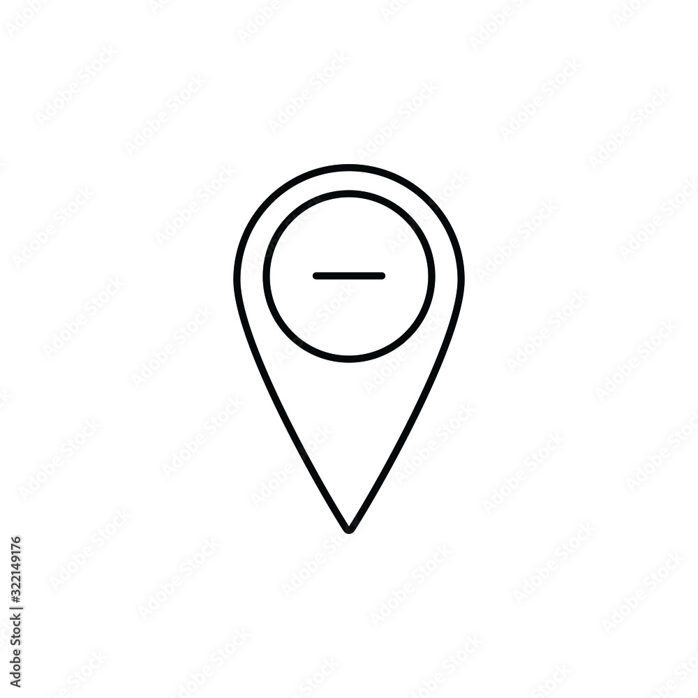 Poster map pointer iocn with minus sign