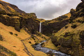 Kvernufoss waterfall in the south of Iceland