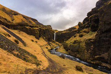 Kvernufoss waterfall in the south of Iceland
