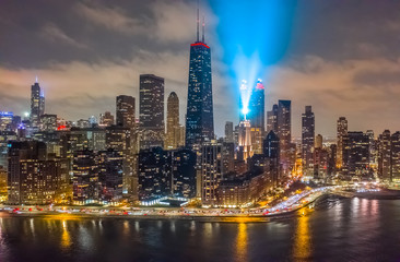 Obraz premium Chicago panoramę budynków w centrum miasta