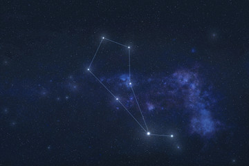 Bootes constellation stars in outer space. Bootes constellation lines. Elements of this image were furnished by NASA 