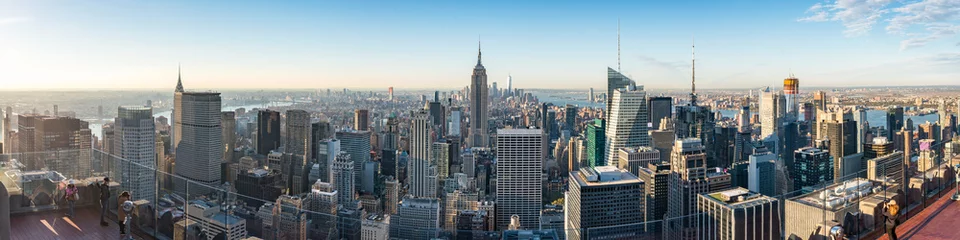 Gordijnen Panorama van de skyline van New York City © eyetronic
