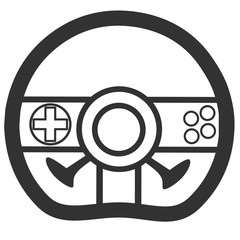Game joystick silhouette icon for computer. Vector illustration on a white background.