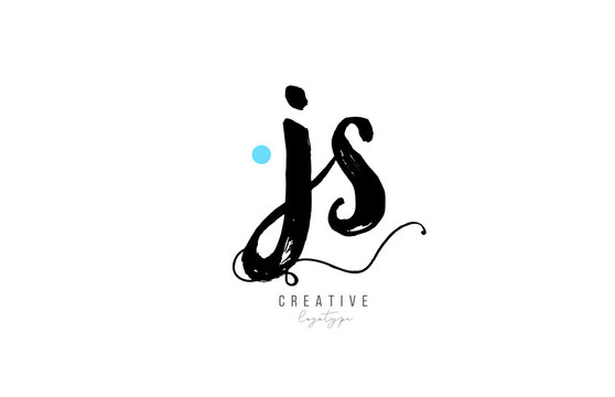 js j s vintage letter alphabet combination logo icon handwritten design for company business. Suitable for a logotype