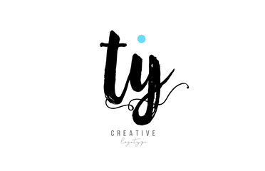 ty t y vintage letter alphabet combination logo icon handwritten design for company business. Suitable for a logotype