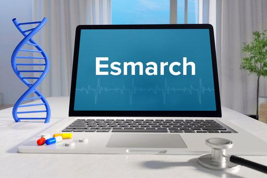Esmarch &ndash; Medizin/Gesundheit. Computer im B&uuml;ro mit Begriff auf dem Bildschirm. Arzt/Gesundheitswesen