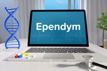 Ependym – Medizin/Gesundheit. Computer im Büro mit Begriff auf dem Bildschirm. Arzt/Gesundheitswesen