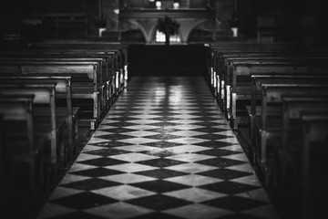 Decorative floor of a church aisle