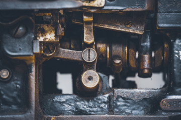 Detail of an overlock machine